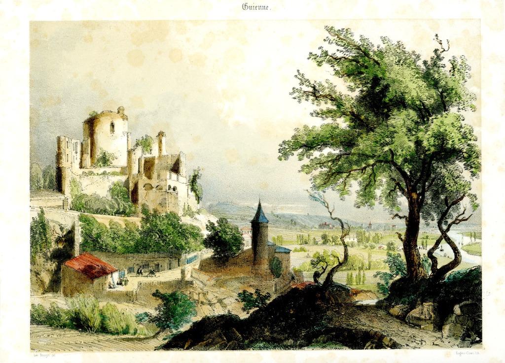 Lithografie Château de Langoiran, Ophalen