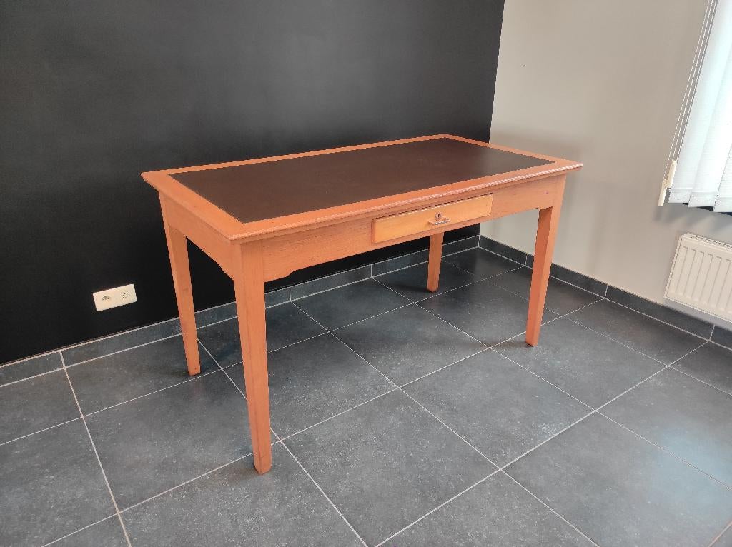 Superbe bureau ancien chêne clair - grand tiroir et serrure, Enlèvement