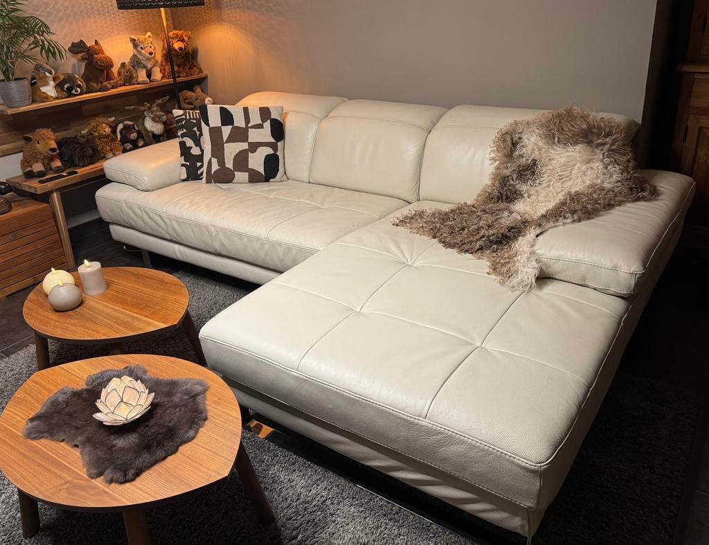 Natuzzi lederen hoeksalon in uitstekende staat!, Ophalen, Zo goed als nieuw