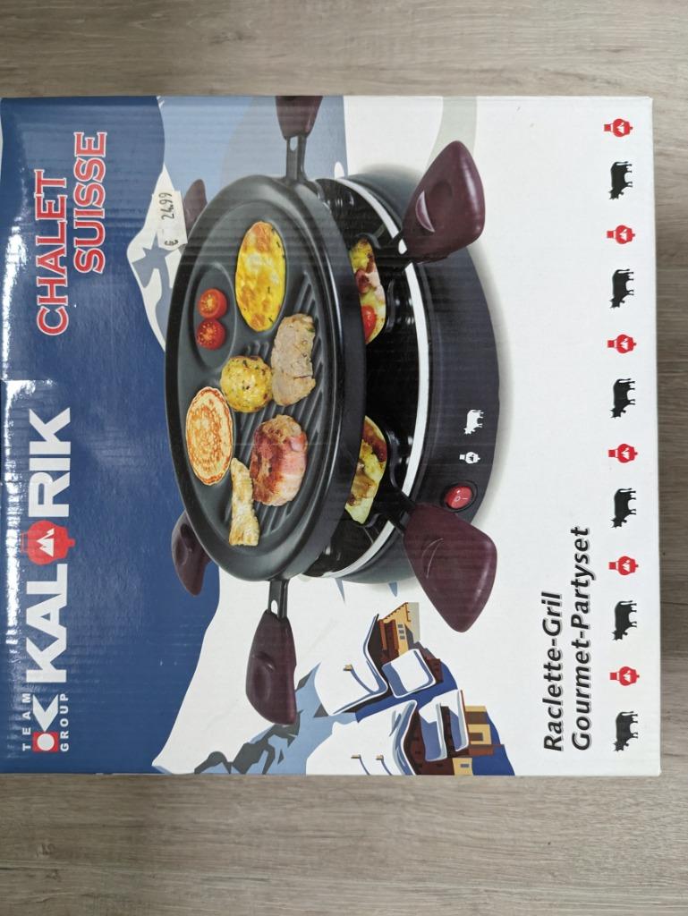 Kalorik - Raclette/grill/pannenkoekpan - 800 W, Ophalen of Verzenden, Nieuw, 4 t/m 7 personen
