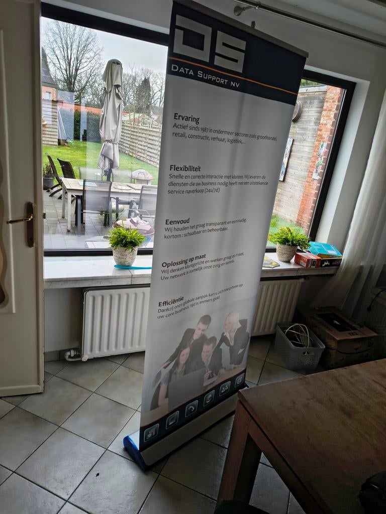 Roll up banner systeem, displaysysteem, Ophalen