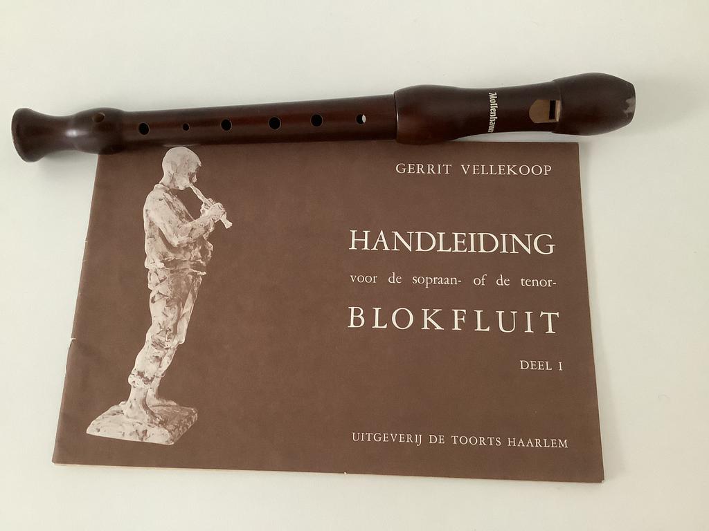 Blokfluit Merk Mollenhauer + Handleiding blokfluit deel 1., Ophalen of Verzenden
