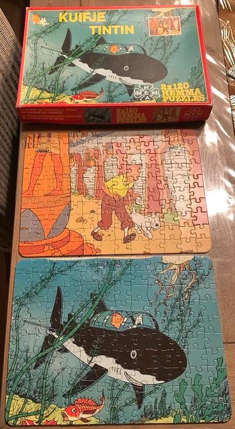 Kuifje Tintin 2 puzzels 2x120stukjes, Ophalen of Verzenden, Kuifje, Gebruikt, Overige typen