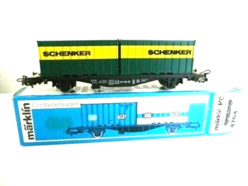 4764 MÄRKLIN HO – Containerwagen "Schenker"/Wagon container, Wisselstroom, Ophalen of Verzenden, Analoog, Märklin