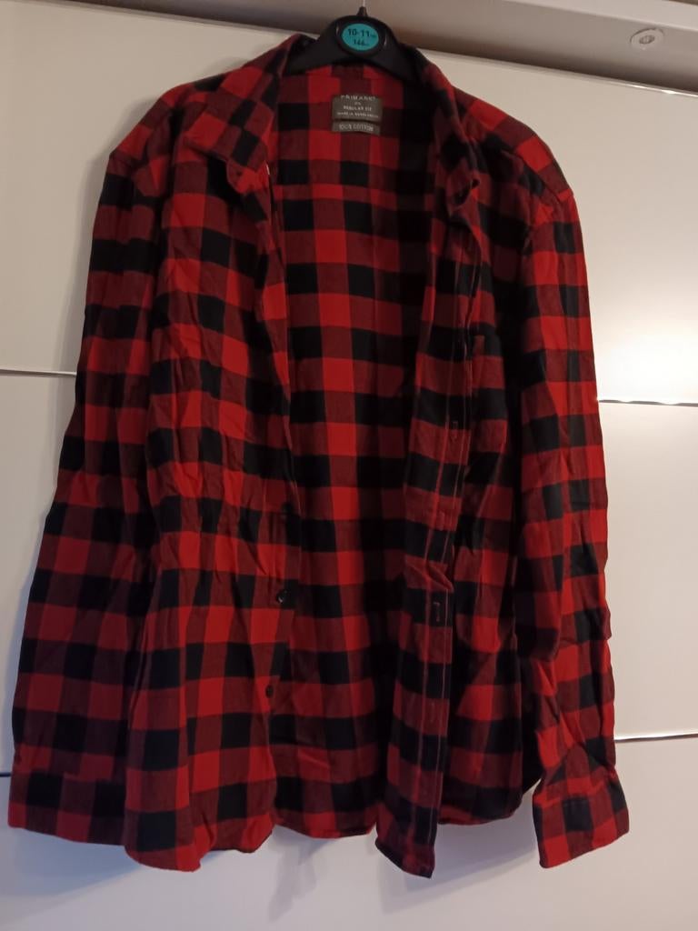 Chemise à carreaux rouge blanc 2xl coupe régulière n20, Enlèvement ou Envoi, Comme neuf, Rouge