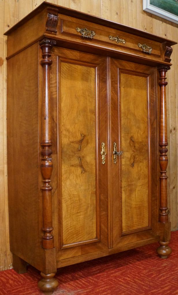 Armoire de chambre ancienne en noyer Armoire à deux portes A, 25 à 50 cm, Avec tablette(s), Cerisier, Antiek, Biedermeier, Retro, Vintage, Victoriaans