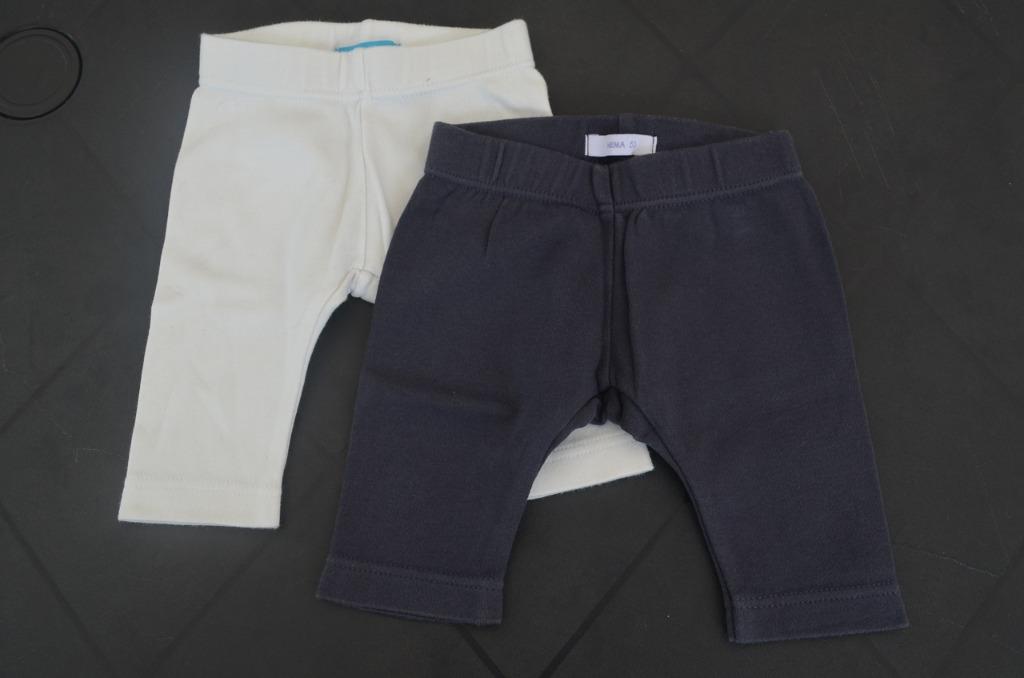 Hema 2 broekjes wit en blauw maat 50, Kinderen en Baby's, Babykleding | Maat 50, Broekje, Jongetje of Meisje, Ophalen of Verzenden