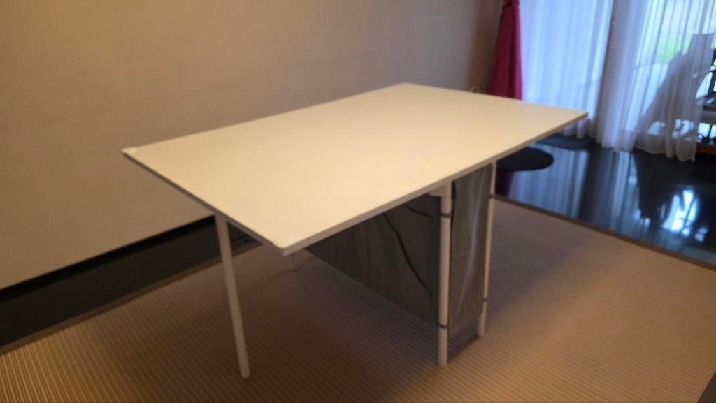 Table a rabat Ikéa blanche ., Enlèvement, Comme neuf, Gris