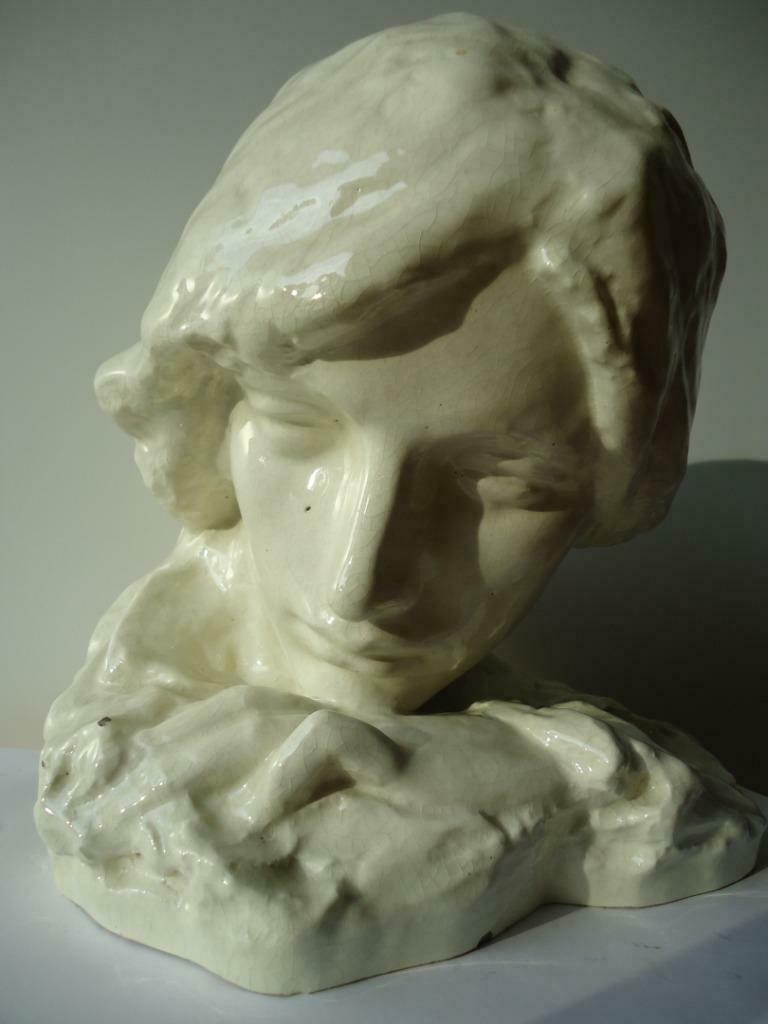 Githa THEURIET °1862-1883 Paris ART NOUVEAU buste faience, Ophalen