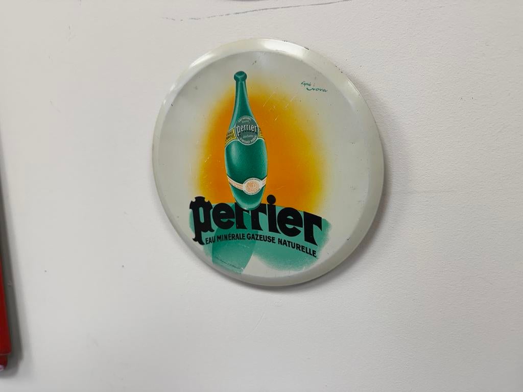 Ancien panneau publicitaire Perrier, Enlèvement ou Envoi, Utilisé, Panneau publicitaire