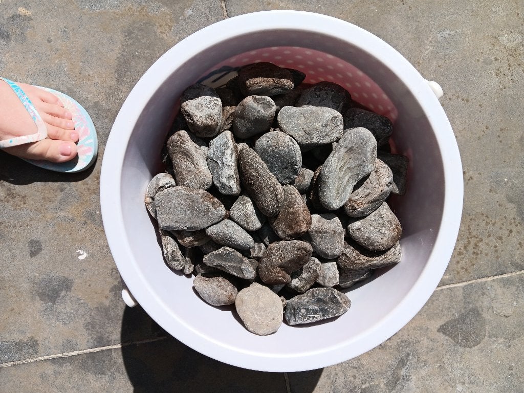 Sierstenen "blue stone pebbles" + boordstenen, Tuin en Terras, Ophalen, Overige materialen, Gebruikt, Kei