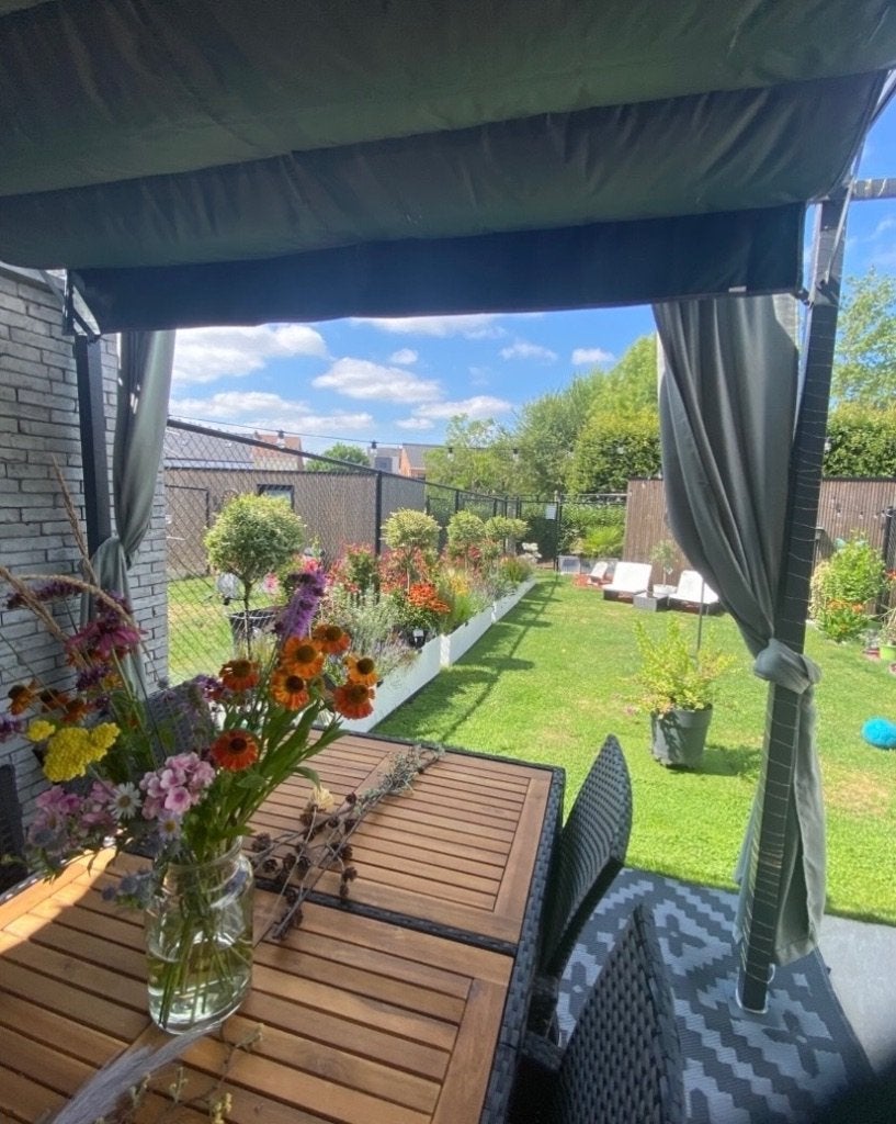 Pergola zonder doek, 2,86 m op 2,86 m, 2,30 m H, Tuin en Terras, Ophalen, Gebruikt