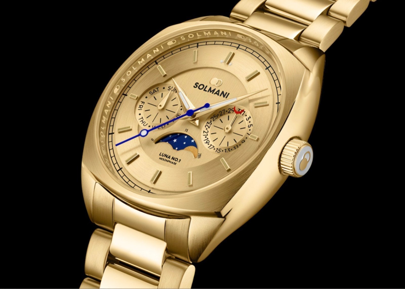 Horloge Solmani, Handtassen en Accessoires, Polshorloge, Nieuw, Goud, Ophalen