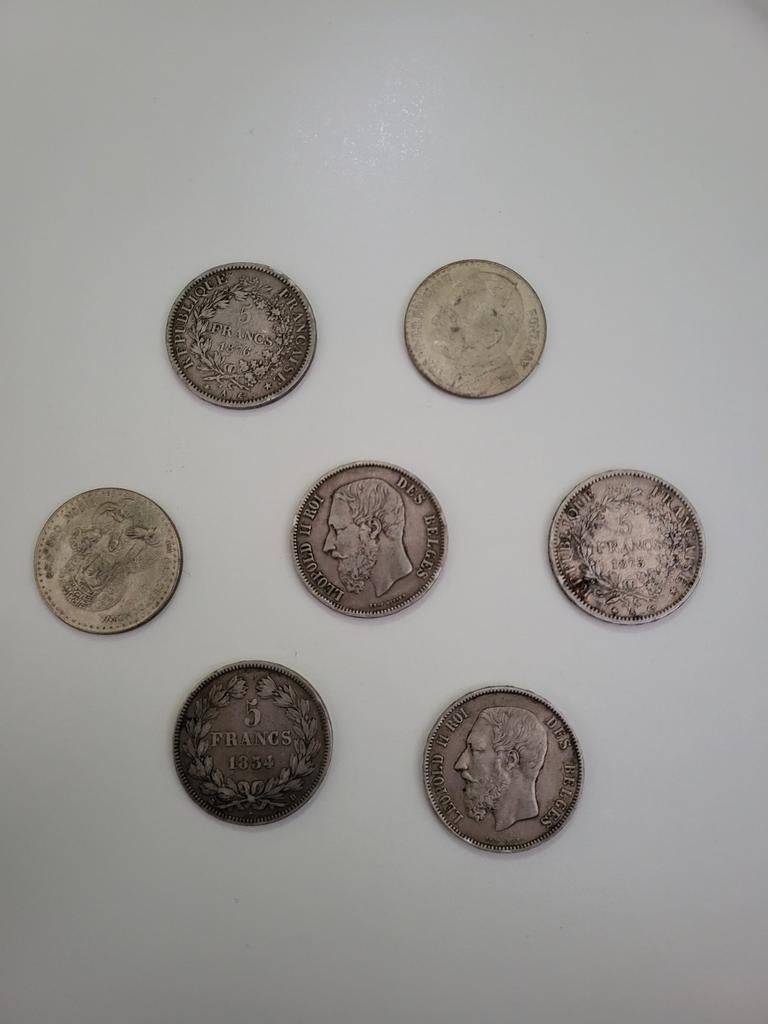 Pièces des Francs en Argent - France & Belgique 1900, Enlèvement ou Envoi