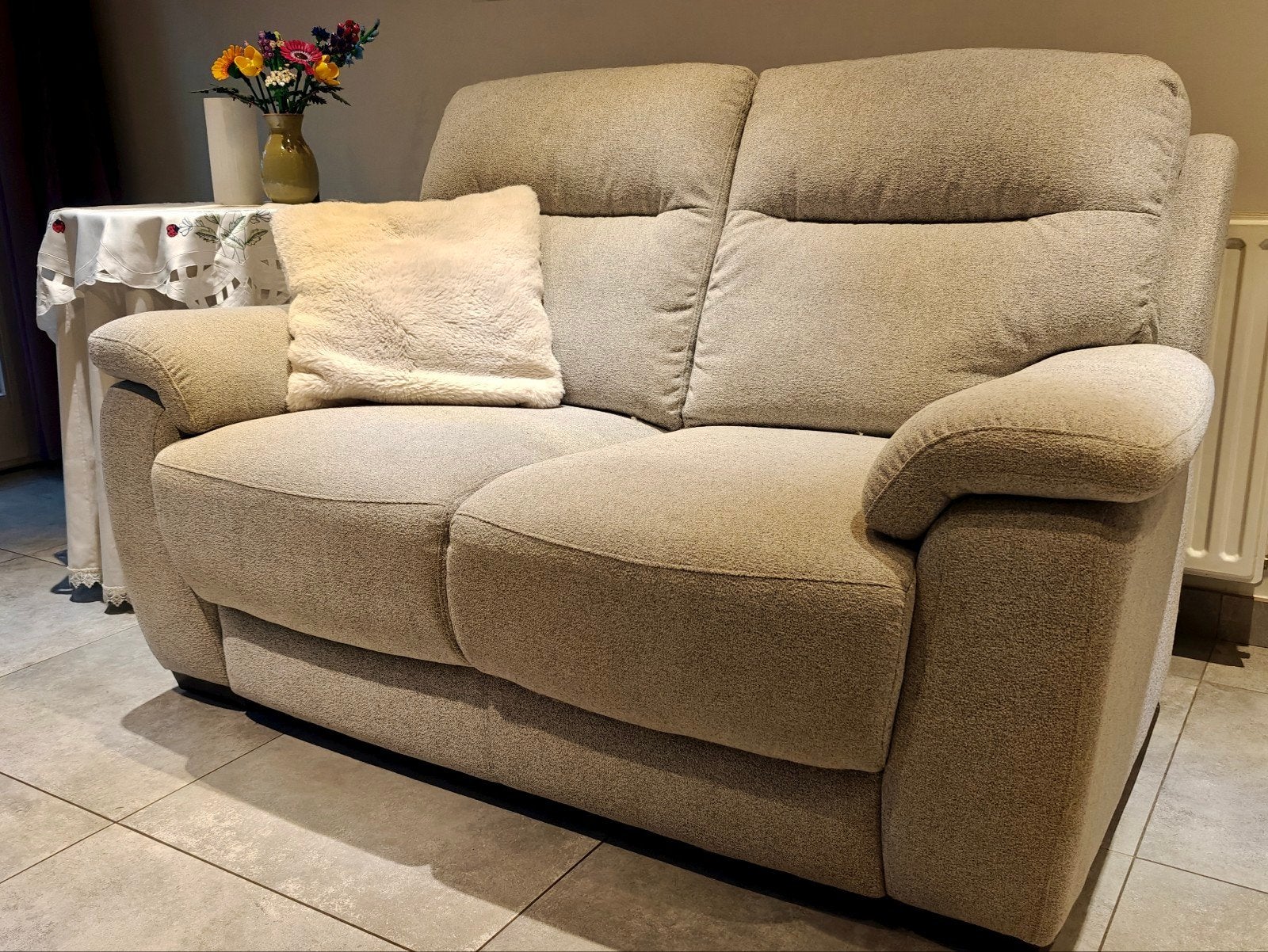 Mooie jonge Salon/zetel 2 zit + 1 zit, Ophalen, Driepersoons, 75 tot 100 cm, Zo goed als nieuw