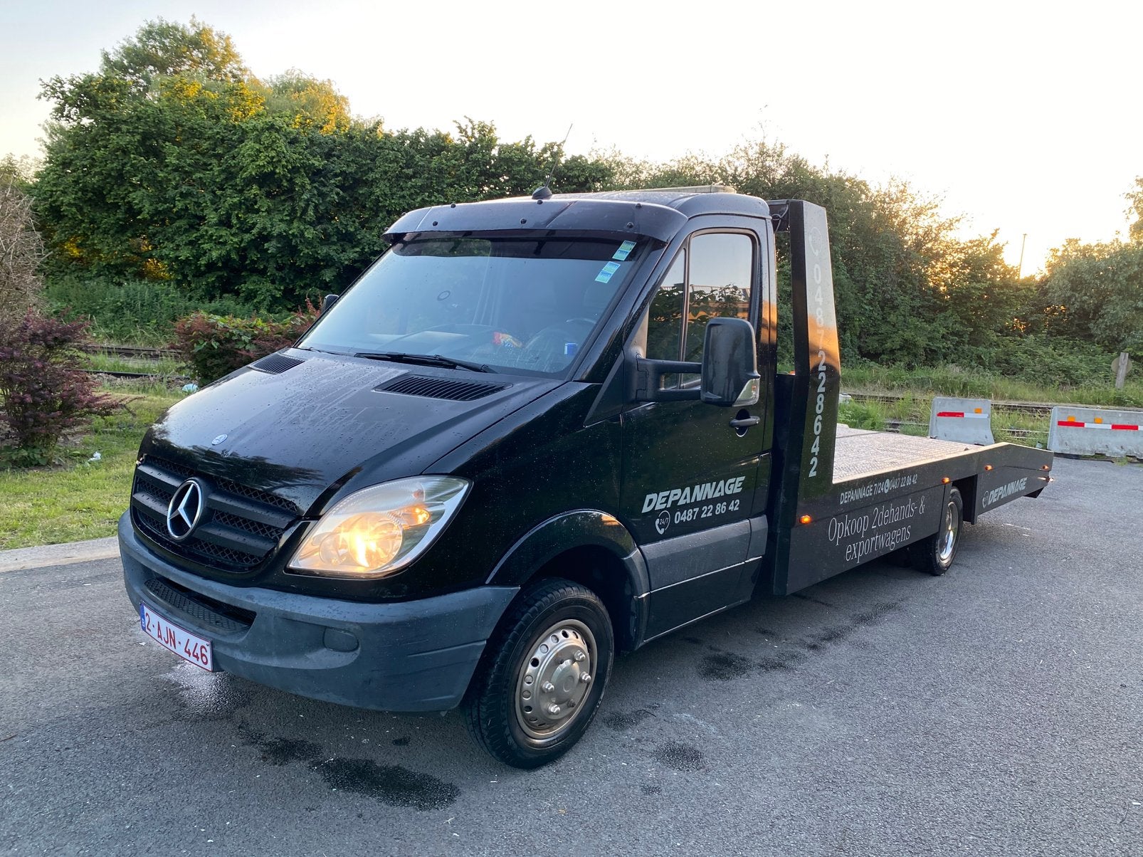 Mercedes sprinter takelwagen 2.2 diesel euro5 gekeurd 16000€, Auto's, Euro 5, Stof, Electronic Stability Program (ESP), Zwart