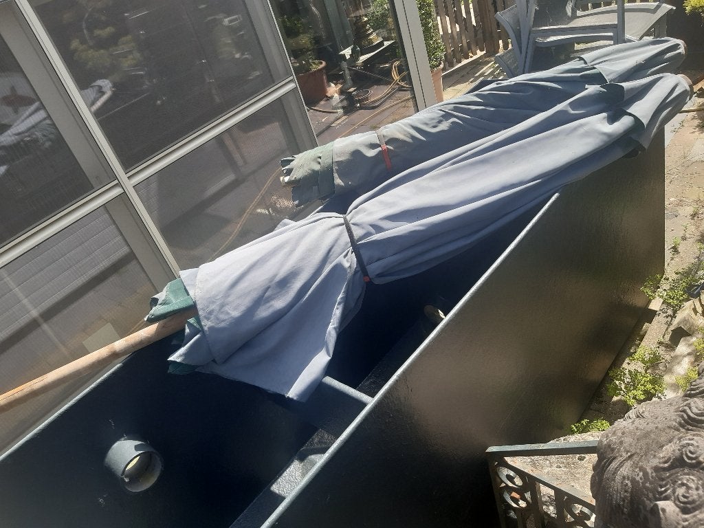 parasol, Ophalen of Verzenden, Gebruikt, 3 tot 4 meter, Stokparasol
