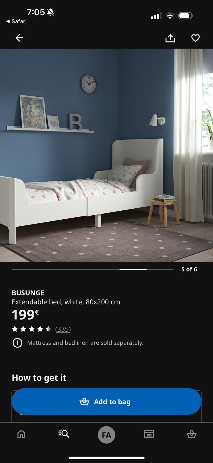 IKEA BUSUNGE bed 90x200 –, Ophalen, Zo goed als nieuw