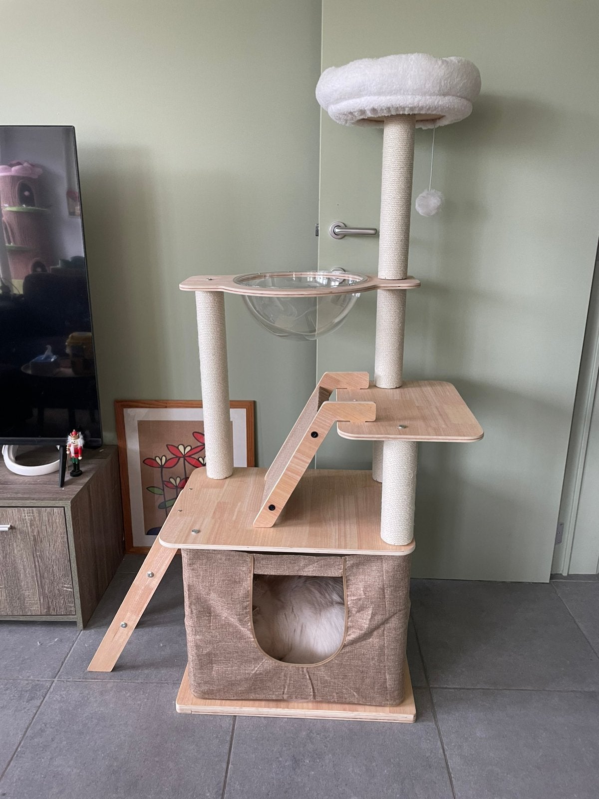 Luxe Design Kattenkrabpaal van Multiplexhout, Dieren en Toebehoren, Ophalen of Verzenden, Zo goed als nieuw, Krabpaal