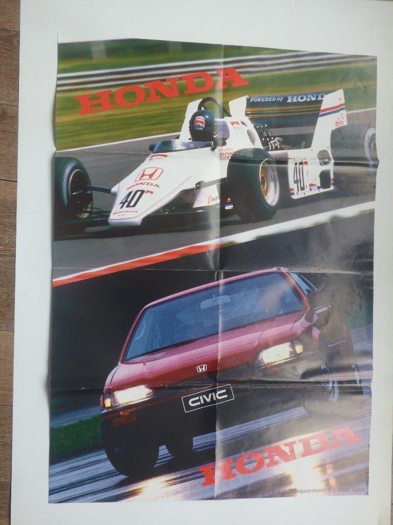 AFFICHE DE MODÈLES HONDA DES ANNÉES 80, Enlèvement ou Envoi, Utilisé, Honda