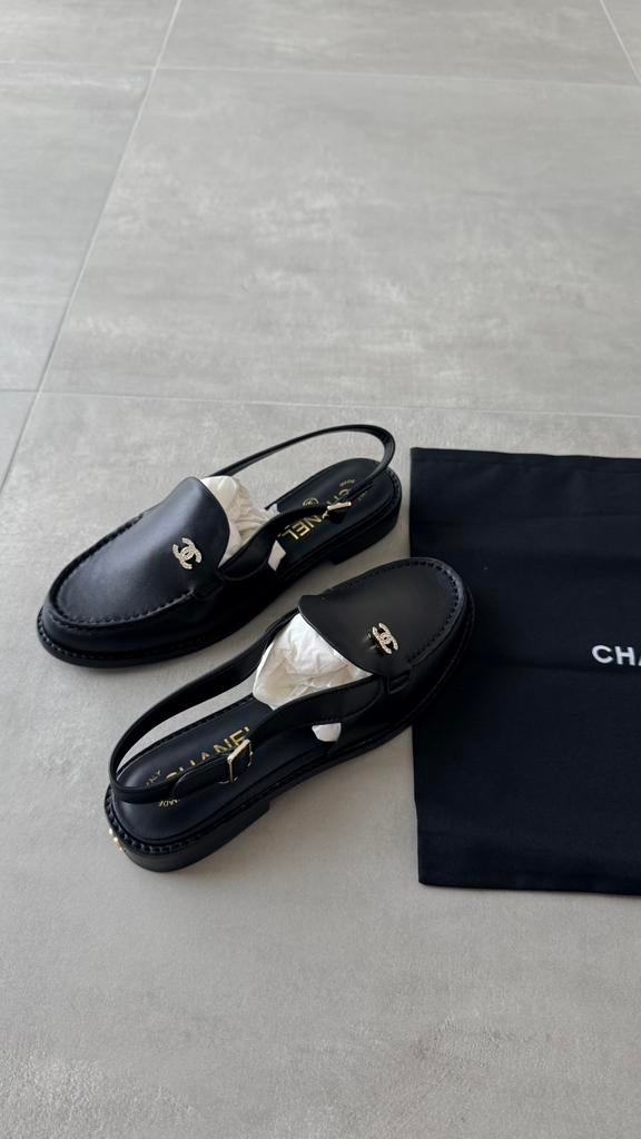 Chanel slingback loafers – zwart leer, Vêtements | Hommes, Chaussures, Enlèvement, Neuf, Noir, Flâneurs