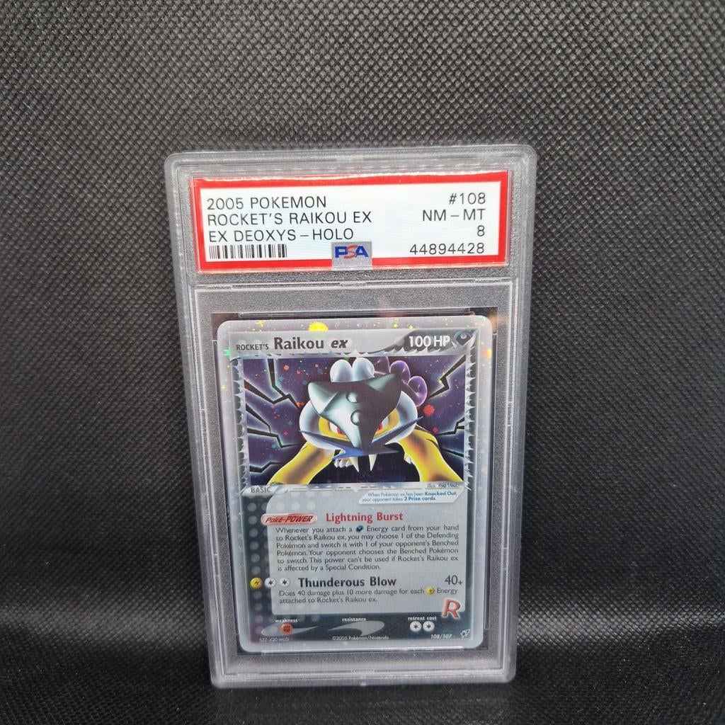 Rocket's Raikou EX Deoxys Holo PSA 8, Enlèvement ou Envoi