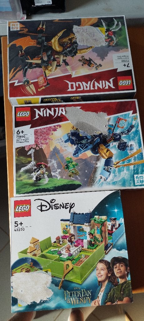 3 sets lego ninja go en peter pan, Kinderen en Baby's, Lego belgie, Lego, Info@lego.com, Verzenden