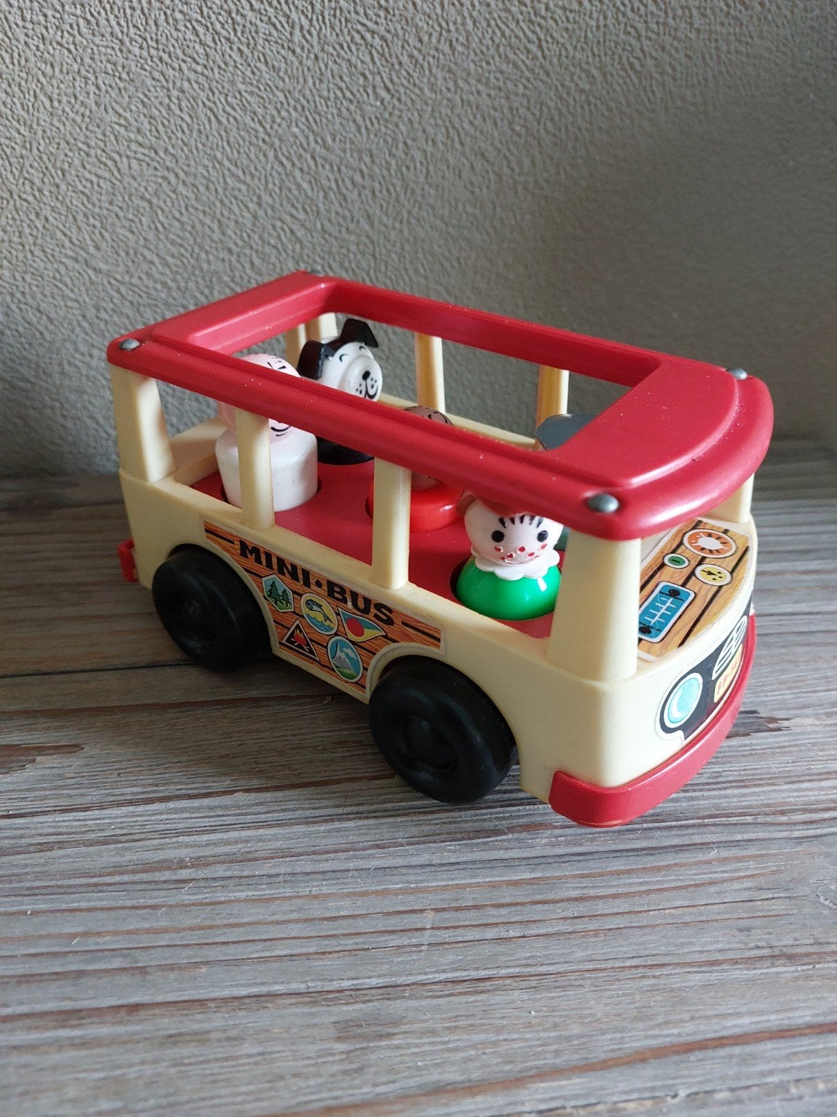 Vintage Fisher Price minibus 1969, Antiek en Kunst, Ophalen