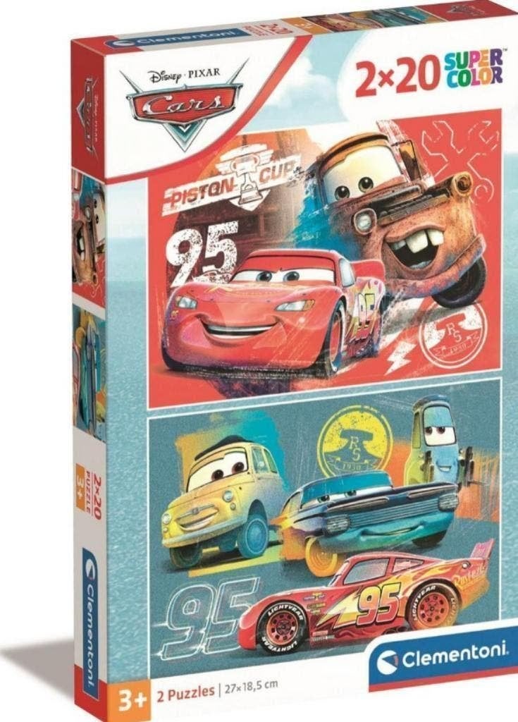 Disney Cars 2 in 1 Puzzel - 2 x 20 st - Clementoni Legpuzzel, Enlèvement ou Envoi, 10 à 50 pièces, Neuf, 2 à 4 ans