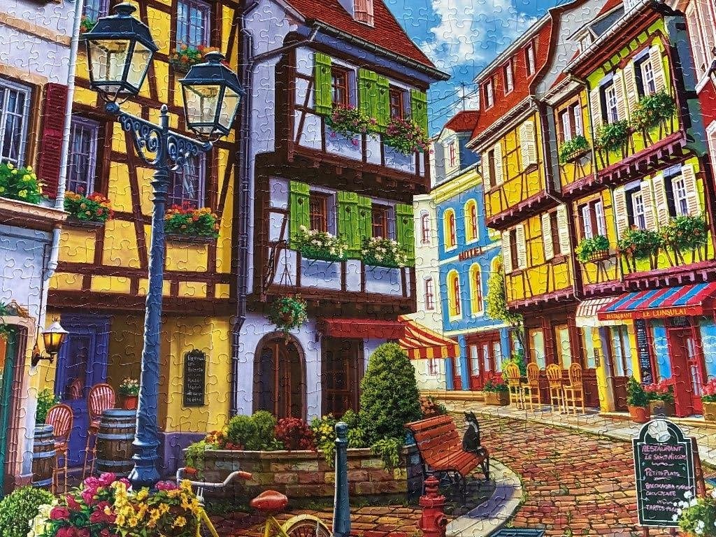 Puzzle 1000 pièces : Bright Street - Jumbo, Enlèvement ou Envoi, 500 à 1500 pièces, Comme neuf, Puzzle