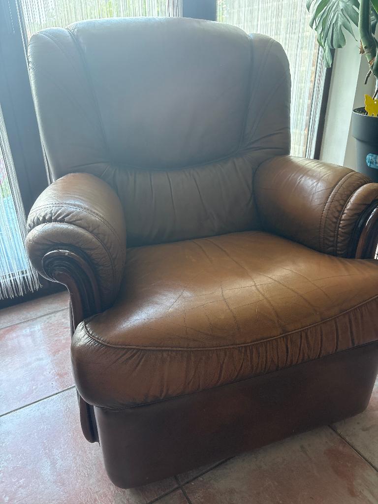 1 persoons zetel, Ophalen, Gebruikt, Eenpersoons, Leer