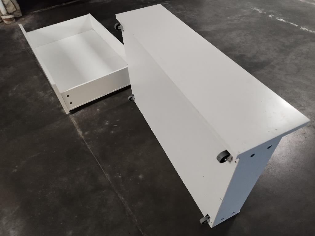 Rangement blanc pour lit haut, Comme neuf, Enlèvement, Malm, Bois