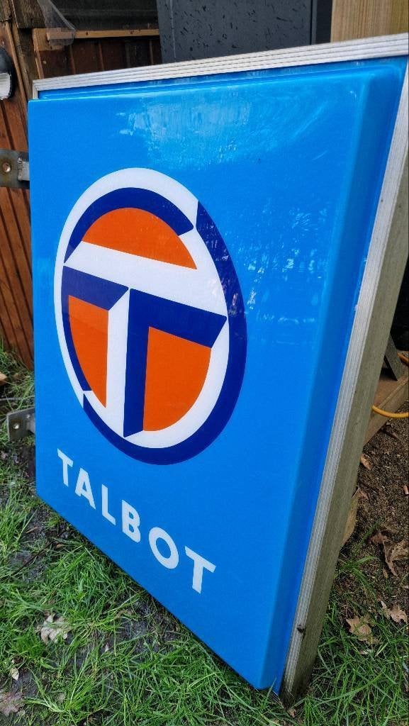 Mooie oude Talbot dealer lichtbak dubbelzijdig 101cm/80cm, Ophalen, Gebruikt, Lichtbak of (neon) lamp