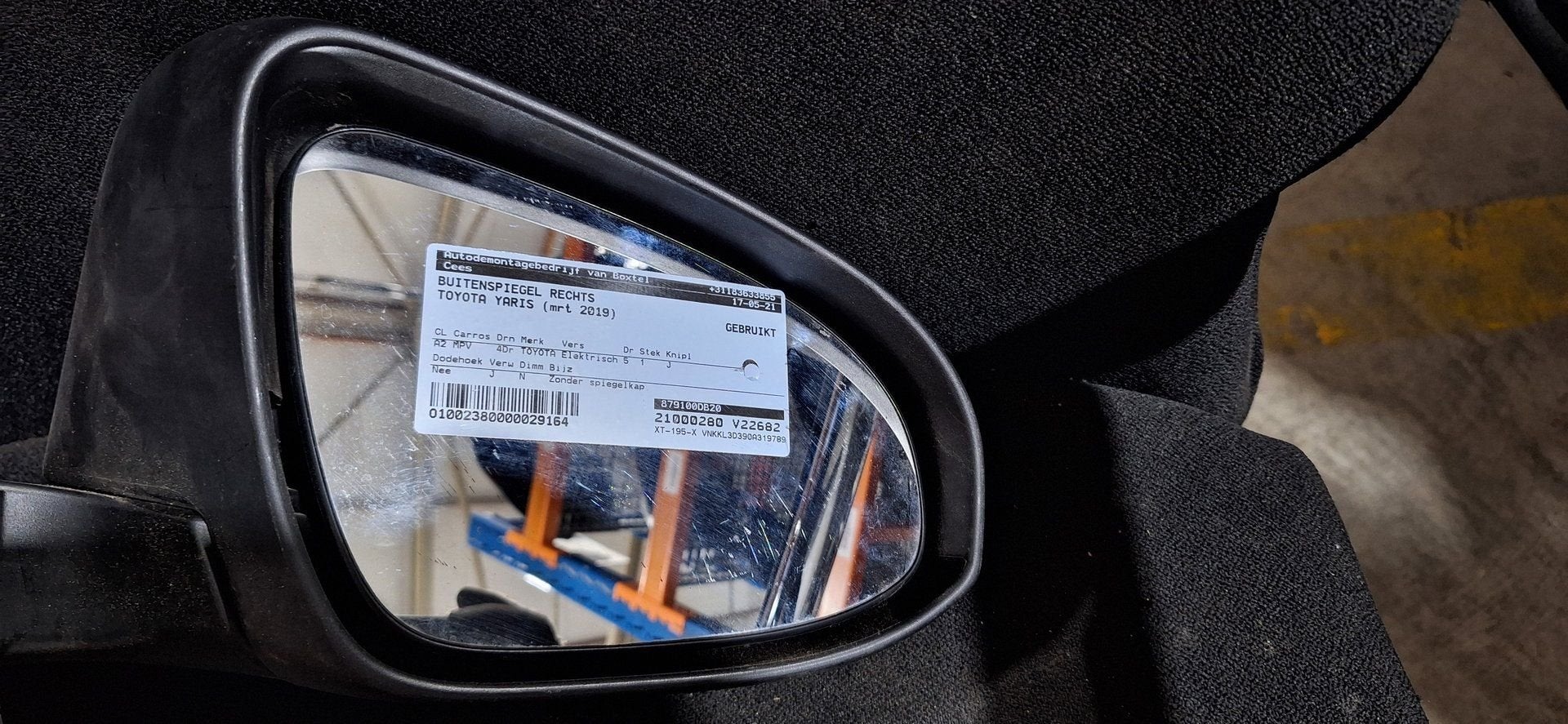 Toyota Yaris (2014-2020) Buitenspiegel Rechts (Zonder Kap!), -, Utilisé, -, -