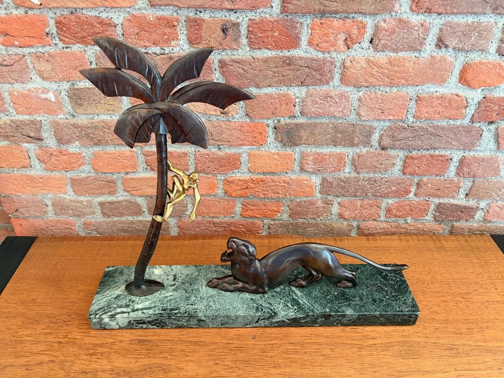 Art Deco bronzen sculptuur van Paul Berjean, Antiek en Kunst, Ophalen, Art deco, Gepatineerd, 20 - 50 cm