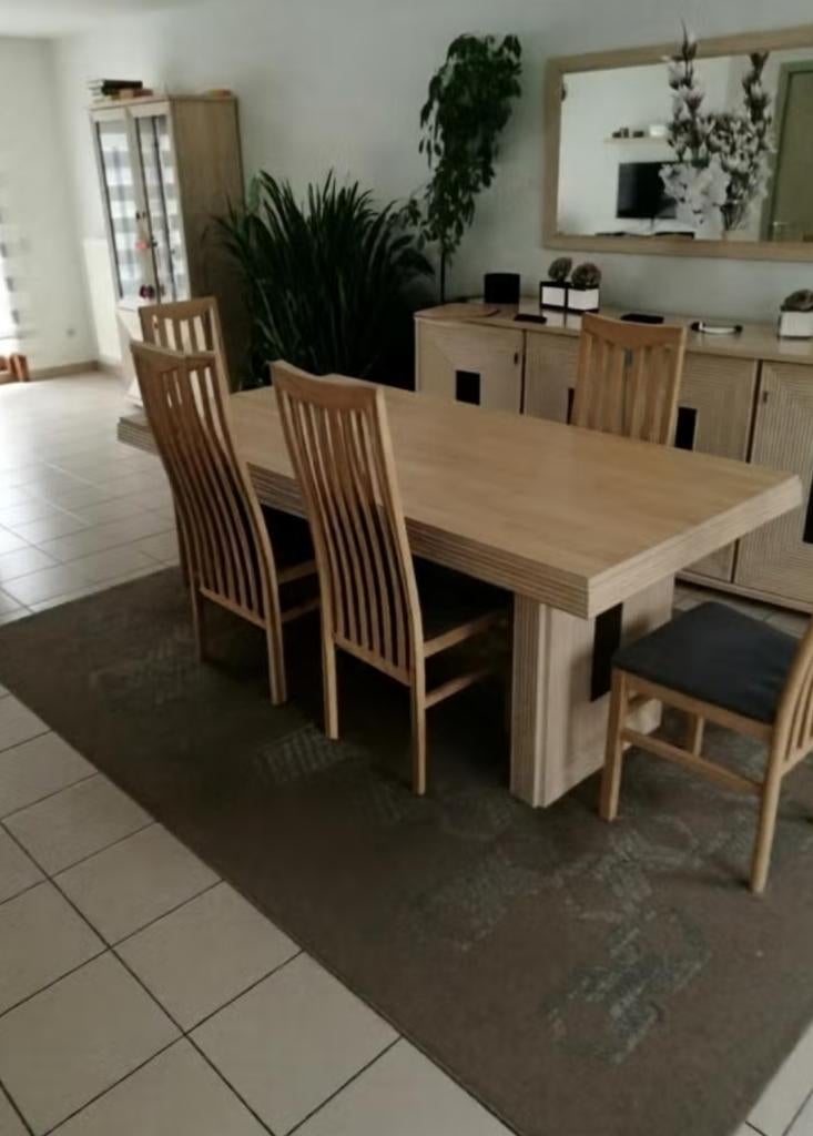 Volledige eetkamer set, Ophalen, Gebruikt, 4 tot 6 stoelen