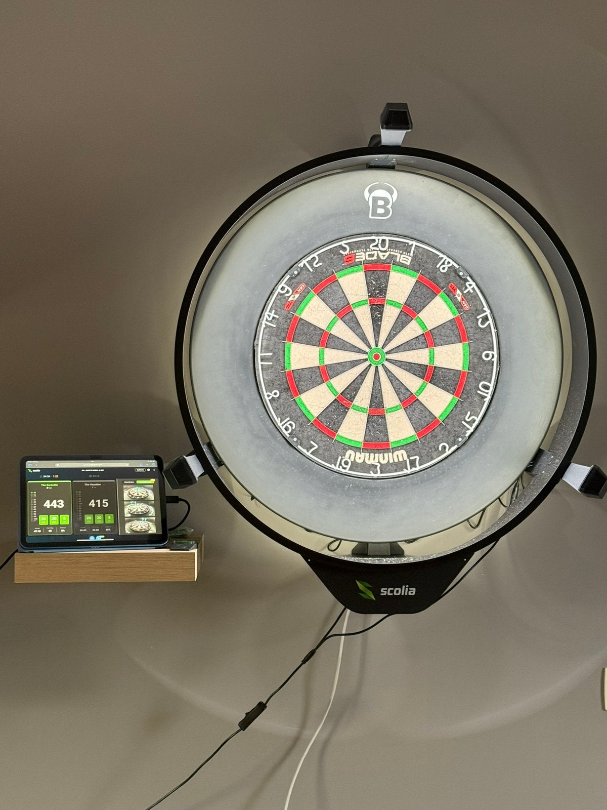 Scolia Home 2 + lichtring, Sport en Fitness, Darts, Ophalen, Zo goed als nieuw