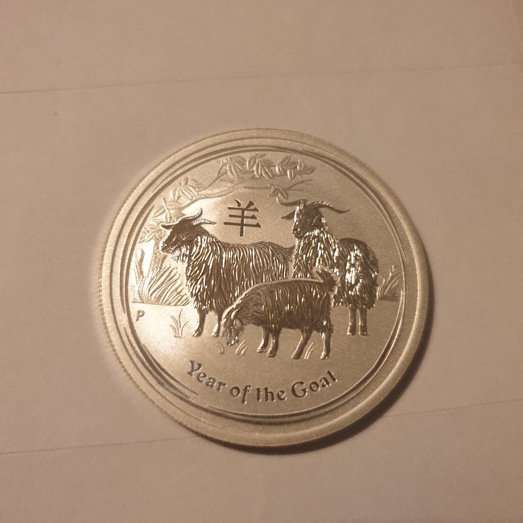 1/2 oz zeldzame zilveren year of the goat 2015, Verzenden, Zilver