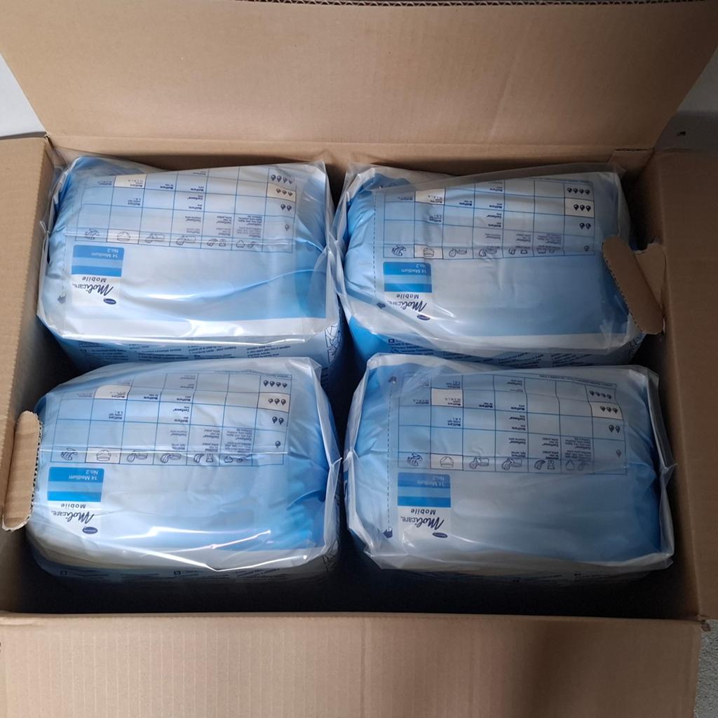 Lot de 4 paquets de langes culottes Molicare taille M, Divers, Enlèvement