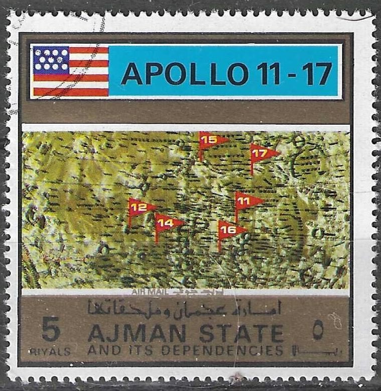 Ajman 1973 - Stampworld 2827 - Apollo 11 tot 17 missies (ST), Verzenden, Gestempeld