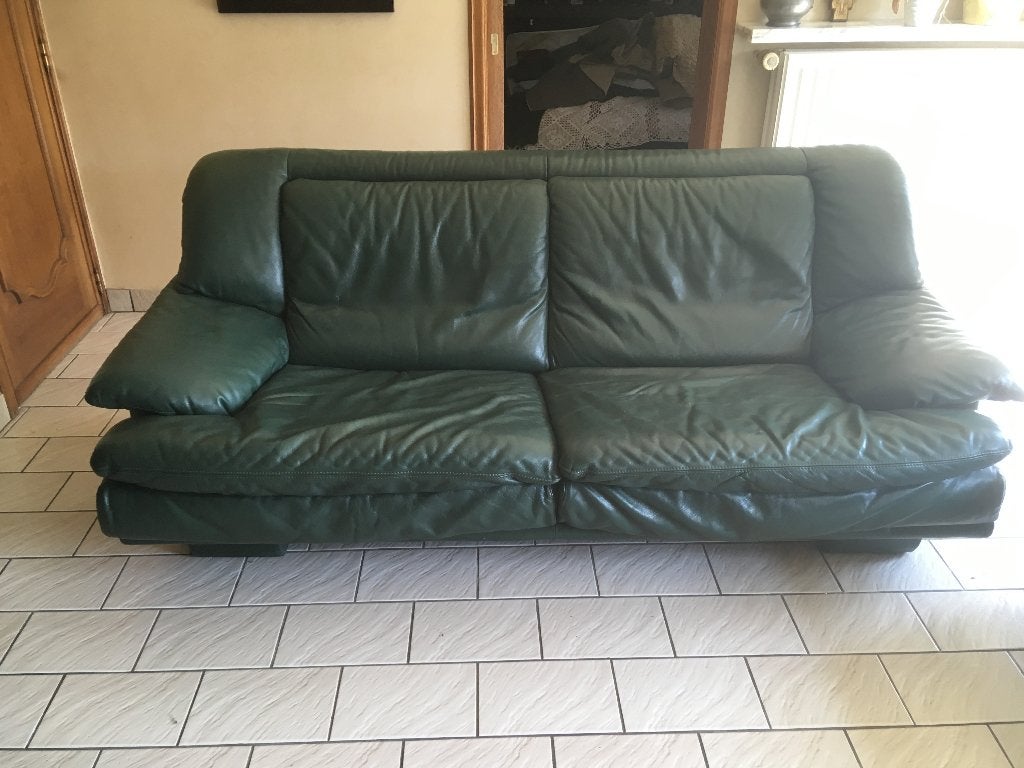 driezit in zwaar leder, Ophalen, Leer