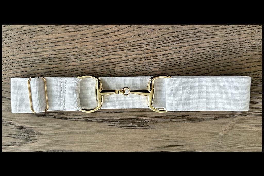 Wit - Goud - Paardrij Riem - Trensriem - Paardrijriem - Paar, Dieren en Toebehoren, Paardrijkleding, Ophalen of Verzenden, Nieuw
