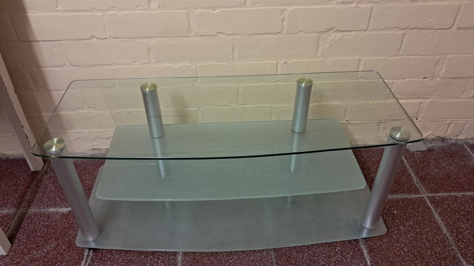 Table basse moderne en verre (1mx40 cm), 50 à 100 cm, Comme neuf, Verre, Enlèvement