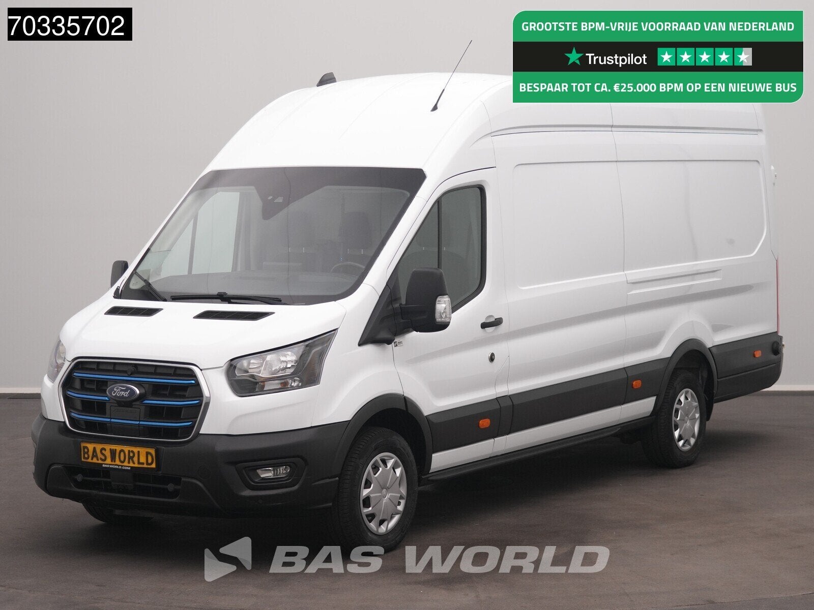 Ford e-Transit 184pk Elektrisch 68kWh 317km WLTP L4H3 Hoog d, Achat, 135 kW, Entreprise, 3 places
