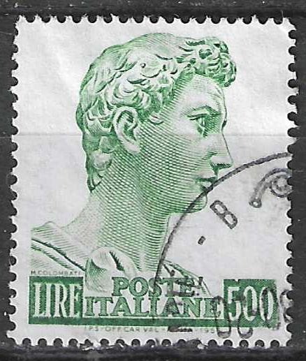 Italie 1957 - Yvert 738 - Saint Georges de Donatello (ST), Timbres & Monnaies, Timbres | Europe | Italie, Affranchi, Envoi