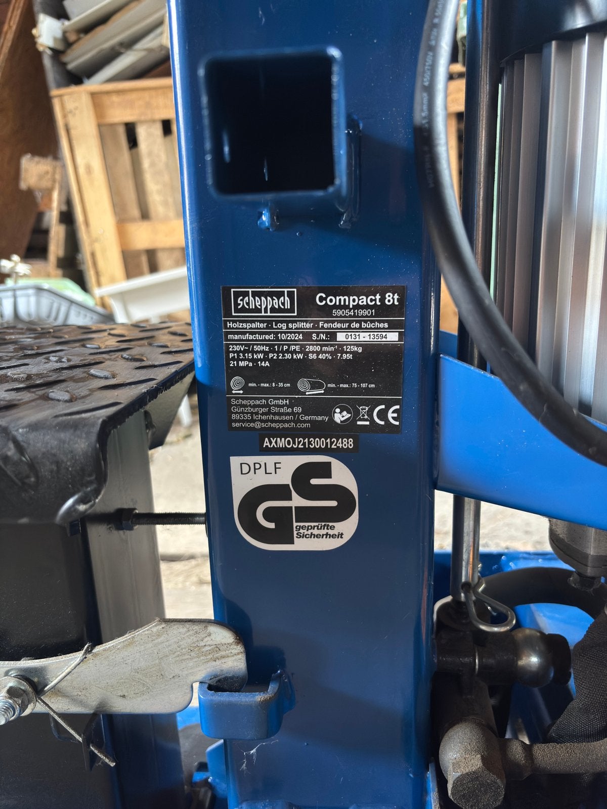 Compact 8T houtklover 230V – 8 ton – 2024, Tuin en Terras, Ophalen, Staand, Nieuw, Elektrisch