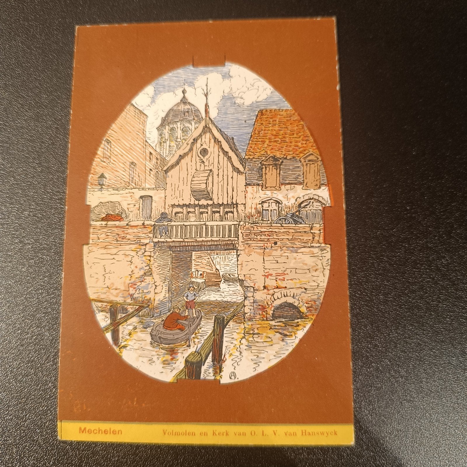 A Ost Alfred Hanswijkprocessie 1912 Kerk met Molen, Ophalen of Verzenden
