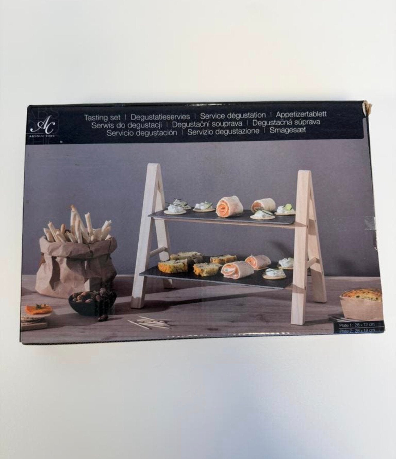 Ensemble de service Absolu Chic en ardoise en bois, Enlèvement ou Envoi, Neuf, Bois