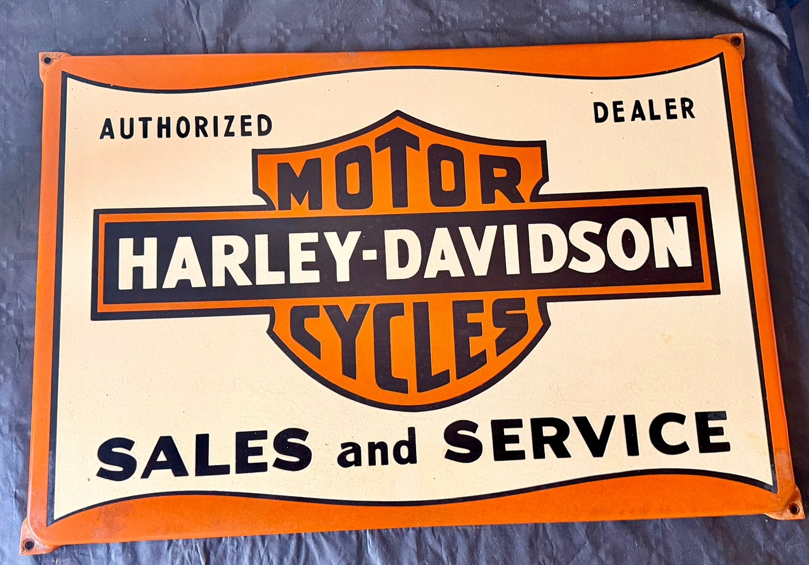 Plaque émaillée Harley-Davidson, Motos, Particulier