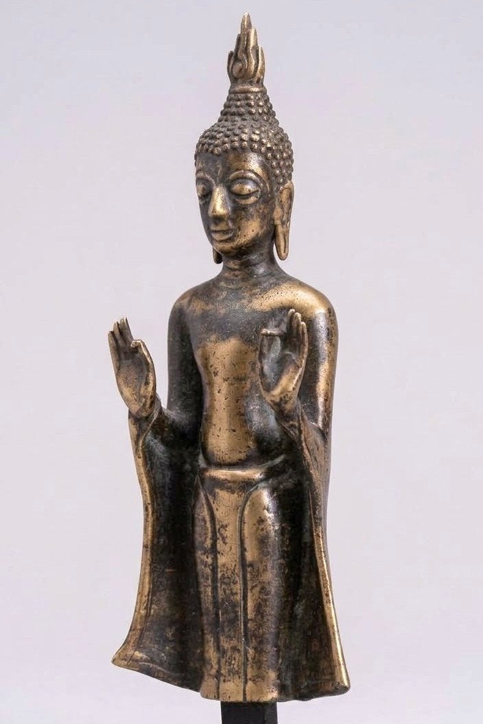 Bouddha en bronze 18ème., Enlèvement ou Envoi, Métal